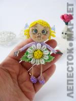 Брошь кукла Ромашка