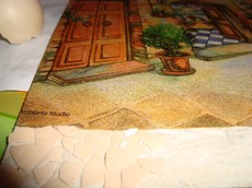 Панно украшаем мозаикой из яичной скорлупы