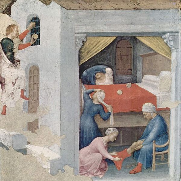 Джентиле да Фабриано, Приданое для трёх девиц - картина по мотивам легенды о Николае Чудотворце