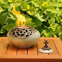 Керамический тигель с живым огнем, декоративное освещение для сада